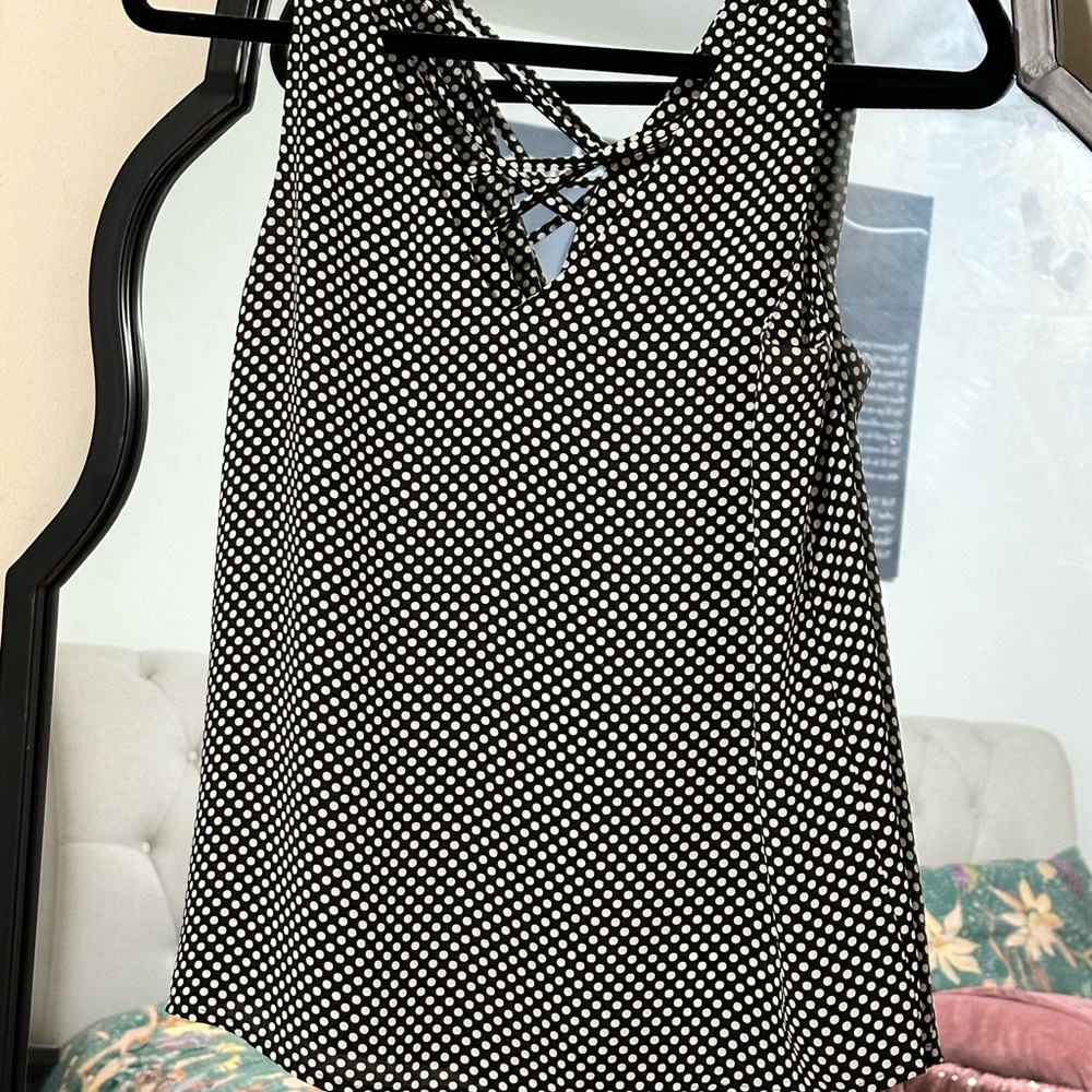 Express Polka Dot Sleeveless Blouse